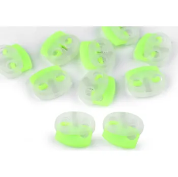 Brzdičky s dvěmi dírkami 17x19 mm, střední, 2 zelená neon