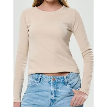 Sinsay - Tričko z žebrovaného úpletu - béžová - 742EU-08X - 742EU-08X-M