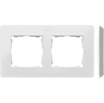 vypínač Rámeček 2 násobný, Simon 82 Detail Premium 8200620-230, bílá / hliníková