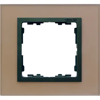 vypínač Rámeček 1 násobný, skleněný, Simon 82 Nature 82817-34, měděná / grafitová