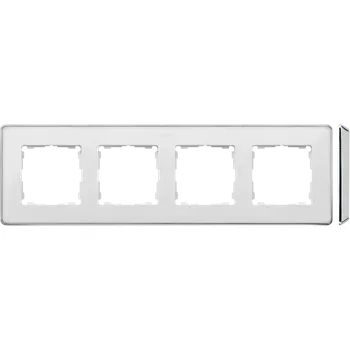 Vodovodní baterie Rámeček 4 násobný, Simon 82 Detail Metal 8201640-244, bílá / chrom