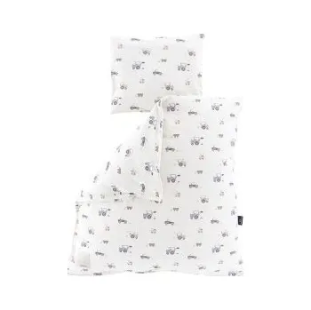 Povlečení Träumeland Povlečení do kolébky Jersey 80/80 + 35/40 - Little Farm Blau