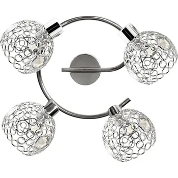 Spirálová stropní lampa Aron 4x40W G9 chrom křišťálová transparentní