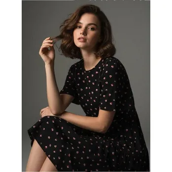 Dámské šaty Sinsay - Vzorované minišaty - černá - 598FI-99X - 598FI-99X-S