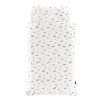 Povlečení Träumeland Povlečení Jersey 100/135 + 40/60 - Little Farm Blau