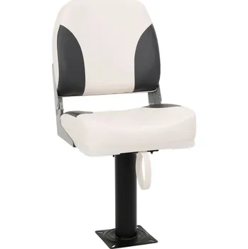 Skládací lodní sedadlo 1 sada s nízkým opěradlem a upevňovacím popruhem Šedá 3284292