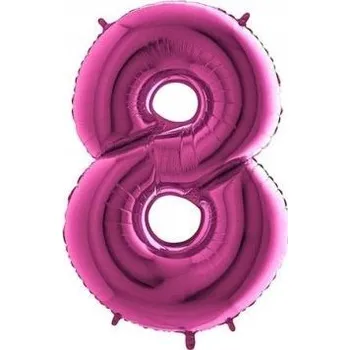 Balónek Fóliový balónek Velká Číslice Růžová Fuchsia 8 / 40" - 102 cm - Flexmetal /BALENÍ