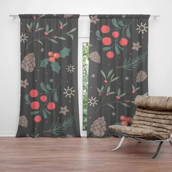 Závěs Sablio Závěs Sváteční les: 2ks 140x250cm