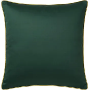 Povlečení POVLEČENÍ NA POLŠTÁŘEK BAVLNA SATÉN QUEEN ZELENÉ SE ZLATÝM OZDOBNÝM LEMEM 40x40 cm