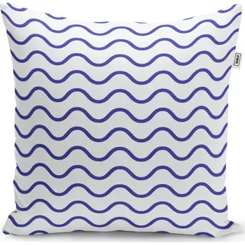 Polštář Sablio Polštář Modré vlnky - 50x50 cm