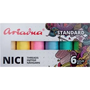 Nit Nitě pro šicí stroje a ruční šití, polyesterové, vícebarevné, 6 ks