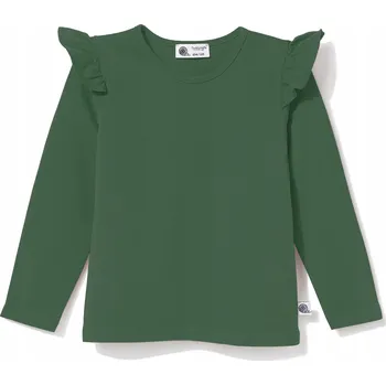 Dětská móda TuSzyte dětské tričko s dlouhým rukávem bavlna zelené velikost 104