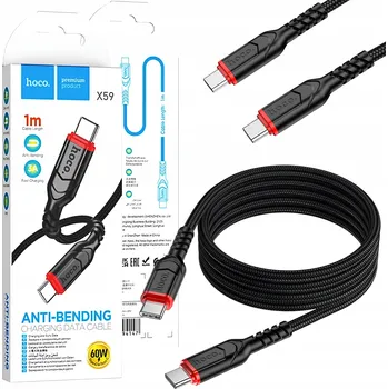 Datový kabel Kabel Hoco USB typ C - USB typ C 1 m černý