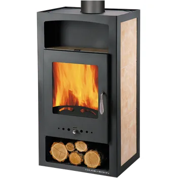 Krbová kamna ADRIA II s vým., černá, béžová dlažba