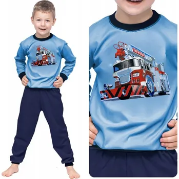 Chlapecké oblečení DĚTSKÉ CHLAPECKÉ PYŽAMO S DLOUHÝM RUKÁVEM HASIČI POLSKÝ POTISK 98
