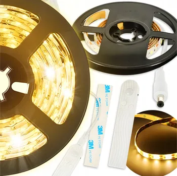 LED osvětlení LED PÁSEK BÍLÝ TEPLÝ SILNÝ 1M USB NAPÁJENÍ S ROLKOU A DÁLKOVÝM OVLADAČEM S ČASOVAČEM