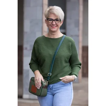 Dámský svetr Italy fashion Dámský svetr KALLA Barva: Khaki, Velikost: UNI: L-2XL