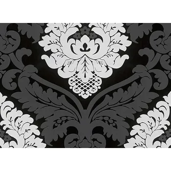 Tapeta 3D TAPETA ORNAMENT GLAMOUR BÍLÁ ČERNÁ VLIESOVÁ