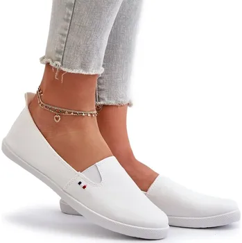 Dámské tenisky TENISKY TRAMPKY SLIP-ON KLASICKÉ POHODLNÉ VSUVNÉ BÍLÉ 37
