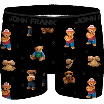 Boxerky Pánské boxerky John Frank z micromodalu černé, černá XXL