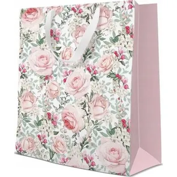 Dárková taška Velká dárková taška ROSES RŮŽE 33,5x26,5 cm