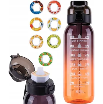 Láhev Sportovní láhev na vodu o objemu 1 litr se 7 ochucenými kapslemi