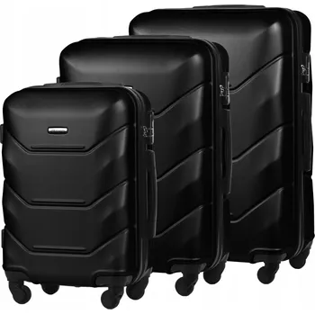 SADA 3v1 PEVNÝCH CESTOVNÍCH KUFRŮ ČERNÁ A227 ABS
