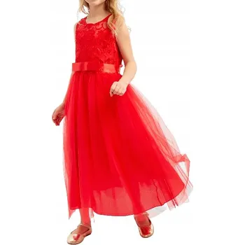 Dívčí šaty Společenská Šaty pro dívky na svatební hostina - Margaret, červená 164