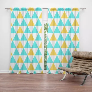 Závěs Sablio Závěs Dvoubarevné trojúhelníky: 2ks 140x250cm