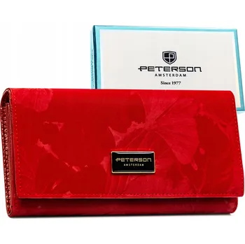 Peněženka Peterson peněženka z pravé kůže červená - dámská