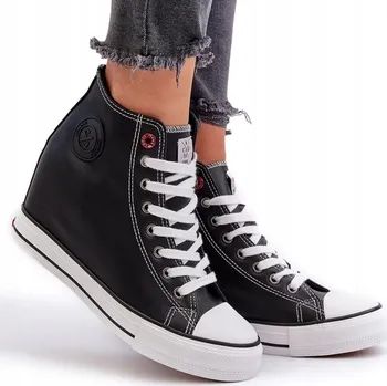 Dámské tenisky DÁMSKÉ TENISKY NA SKRYTÉM KLÍNKU CROSS JEANS NN2R4005 ČERNÉ 39