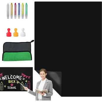 Arkusz 100x200cm folia Magnetická fólie 0.65mm černá tabule na lednici + popisovač