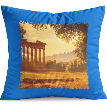 Polštář POLŠTÁŘ MODRÝ DÁREK – ŘECKO PAMÁTKY VÝHLEDY KRÁSNÉ