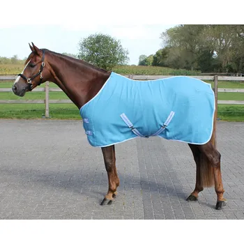 Deka pro koně Odpocovací deka QHP - s křížovým zapínáním, světle modrá, 85 cm