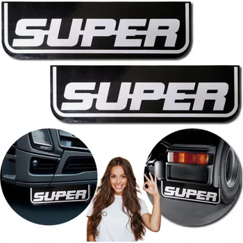 autokoberec Zástěrky Blatníky SUPER + Rámeček Černo-Bílé 60x18cm 2ks