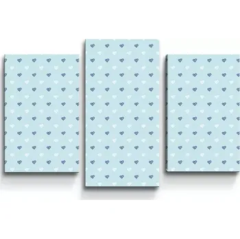 Obraz Sablio Obraz - 3-dílný Srdce na modré - 75x50 cm