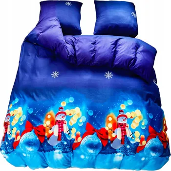 Povlečení POVLEČENÍ VÁNOČNÍ 200x220 BAVLNA SATÉN GierekHoff SOUPRAVA 3 dílná KOSTKA