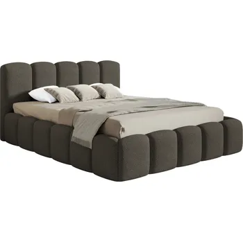 Postel Postel s kovovým roštem a úložným prostorem, 140x200, hnědá, CLAUDIA