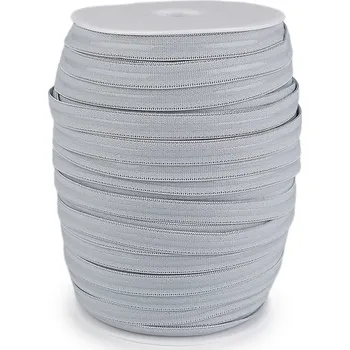 Textilní guma Pruženka šíře 12 mm se silikonem, střední, 5 šedá