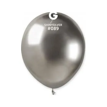 Balónek Latexové Balónky Gemar Stříbrné SHINY 5" - 13 cm /100 ks