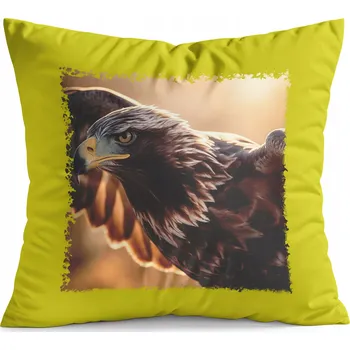 Polštář POLŠTÁŘ ŽLUTÝ DÁREK - ZVÍŘATA PTÁK OREL