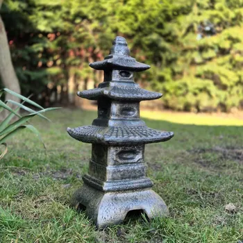 Zahradní dekorace BETONOVÁ JAPONSKÁ PAGODA, ZAHRADNÍ DEKORACE, FIGURKA Z BETONU, 14 kg, 46 cm, COOPER