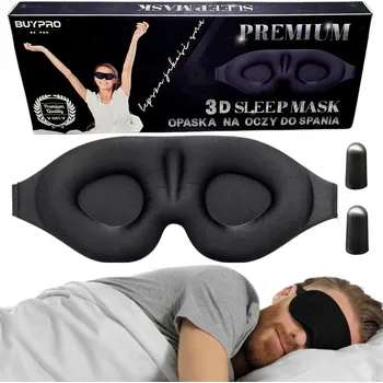 Škraboška na spaní BUYPRO maska na spaní Houbička polyester s přídavkem elastanu černá