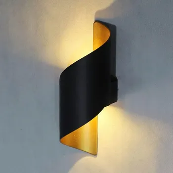 Nástěnné svítidlo 10W LED vnitřní nástěnné svítidlo černé | Kinkiet pro venkovní i vnitřní použití