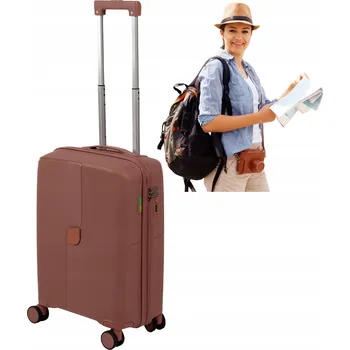 Malý kabinový kufr růžový, z polypropylenu na kolečkách Wowbag 7918 S