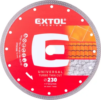 Řezný kotouč 8803045 Kotouč diamantový řezný, turbo Thin Cut, suché i mokré řezání, 230x22,2x2mm Extol Premium