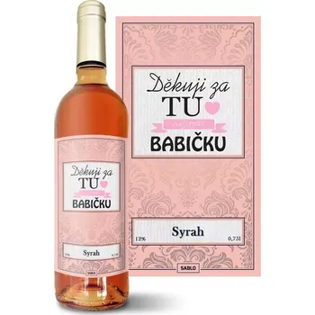 Víno Sablio Růžové víno Děkuji za tu nejlepší babičku: 0,75 l