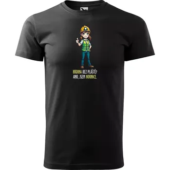 Sablio Tričko s potiskem Ano, jsem hornice - černé 5XL