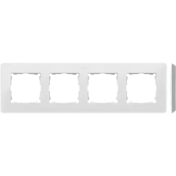 vypínač Rámeček 4 násobný, Simon 82 Detail Premium 8200640-230, bílá / hliníková