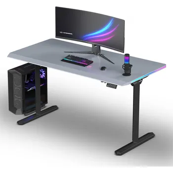 Počítačový stůl ULTRADESK Herní stůl QUEST, 140x70cm, 72-120cm, černá-šedá